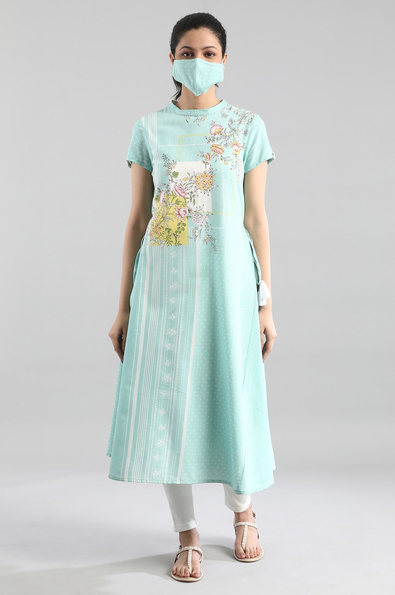 Lichen Green Printed kurta