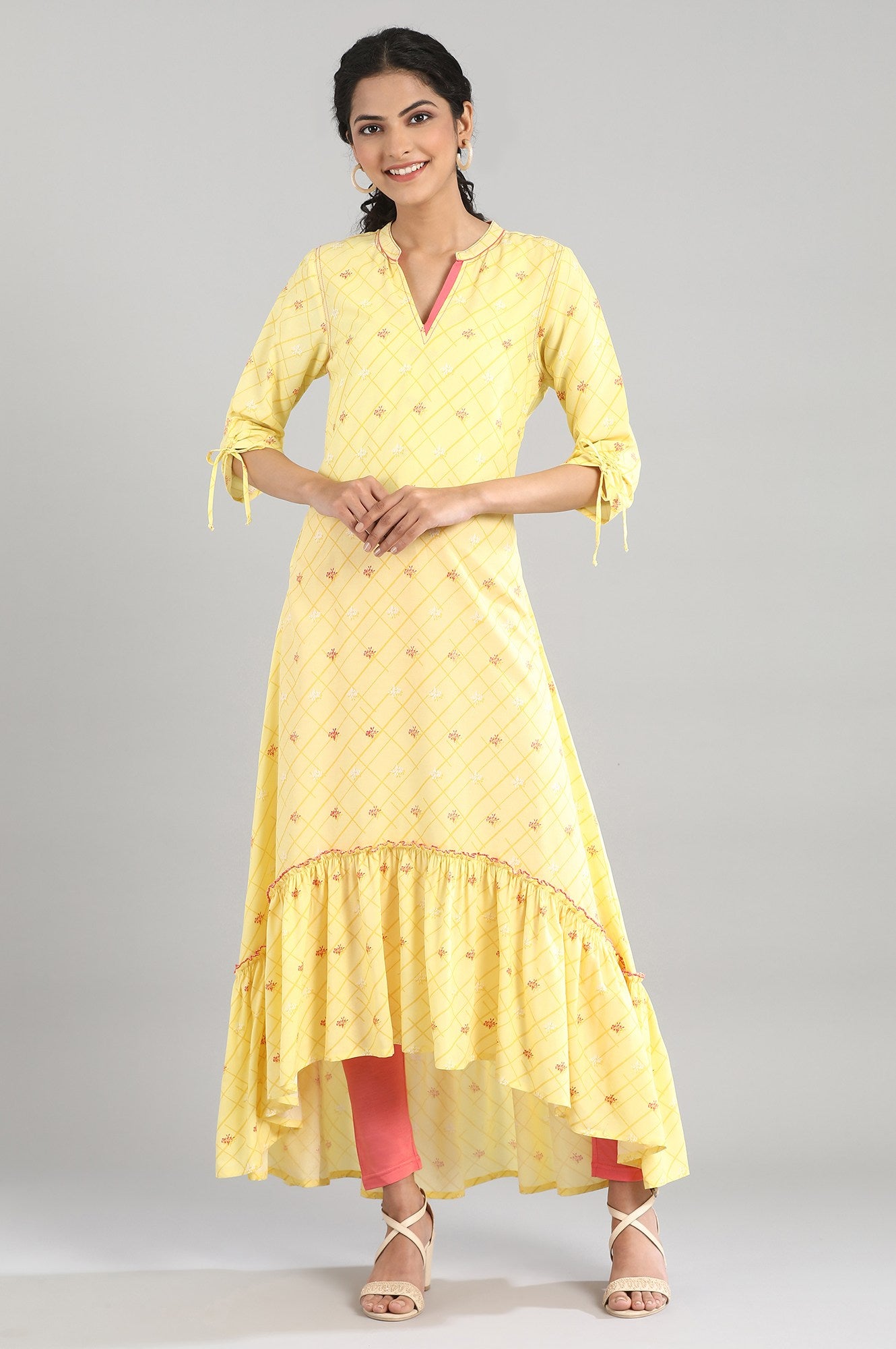 Yellow High-Low kurta