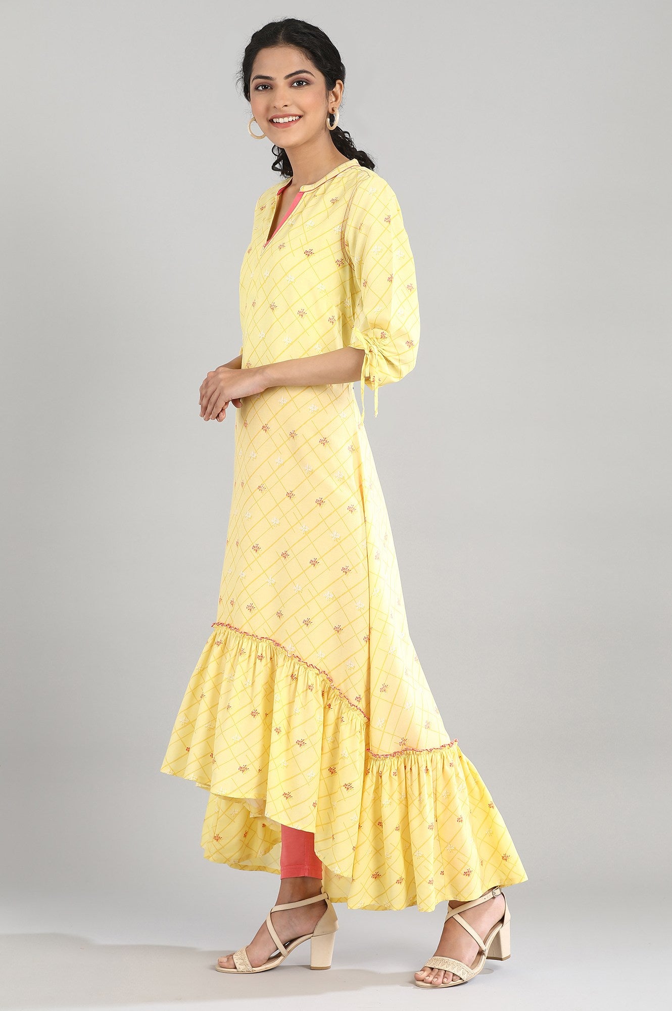 Yellow High-Low kurta