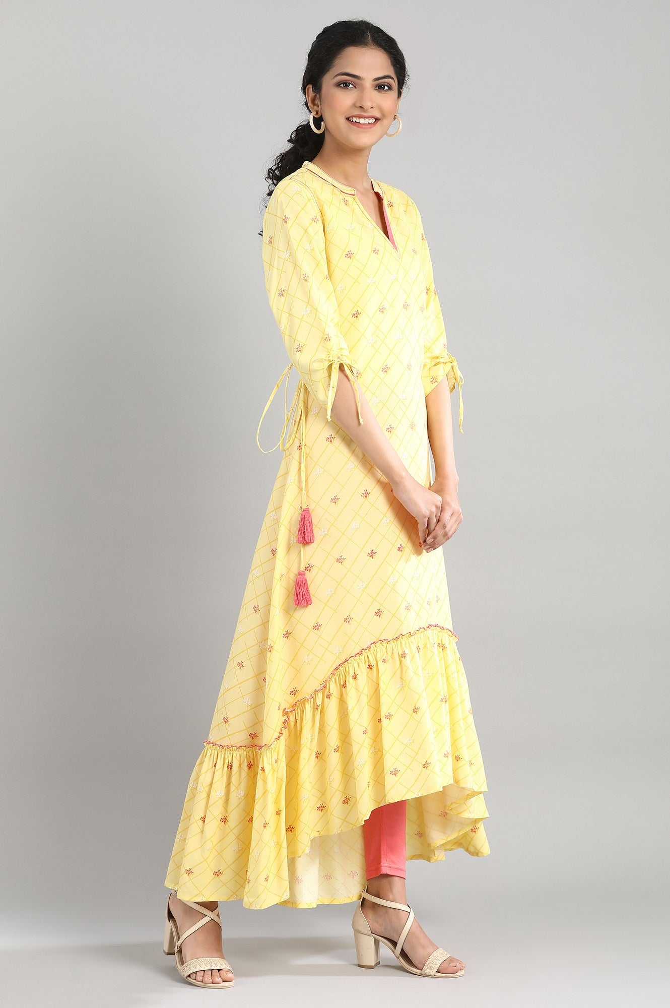 Yellow High-Low kurta