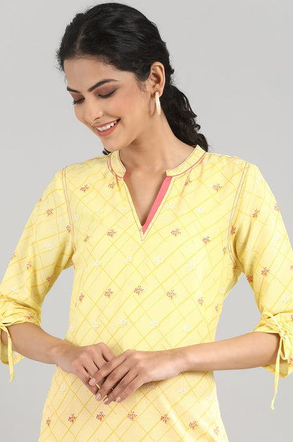 Yellow High-Low kurta