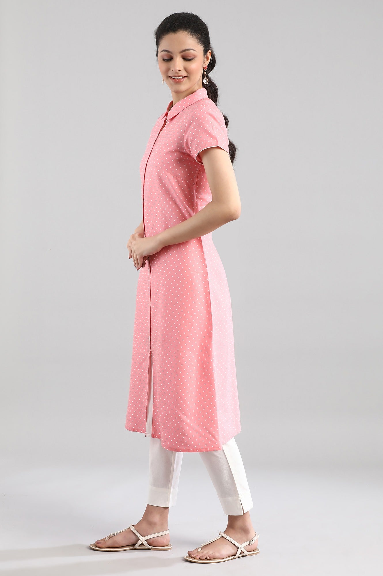 Peach Printed kurta