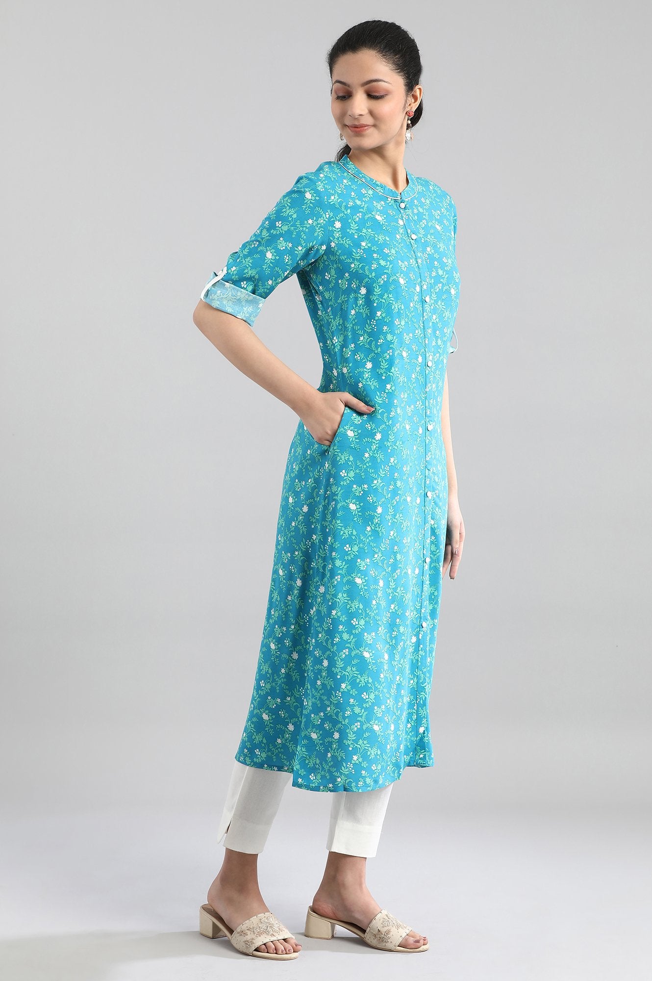 Blue Printed kurta