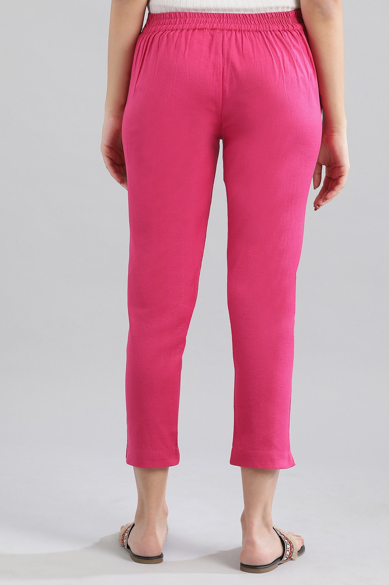 Pink Solid Trousers