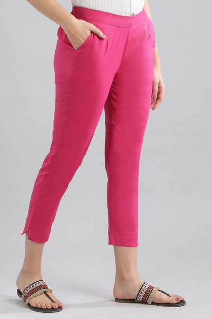 Pink Solid Trousers