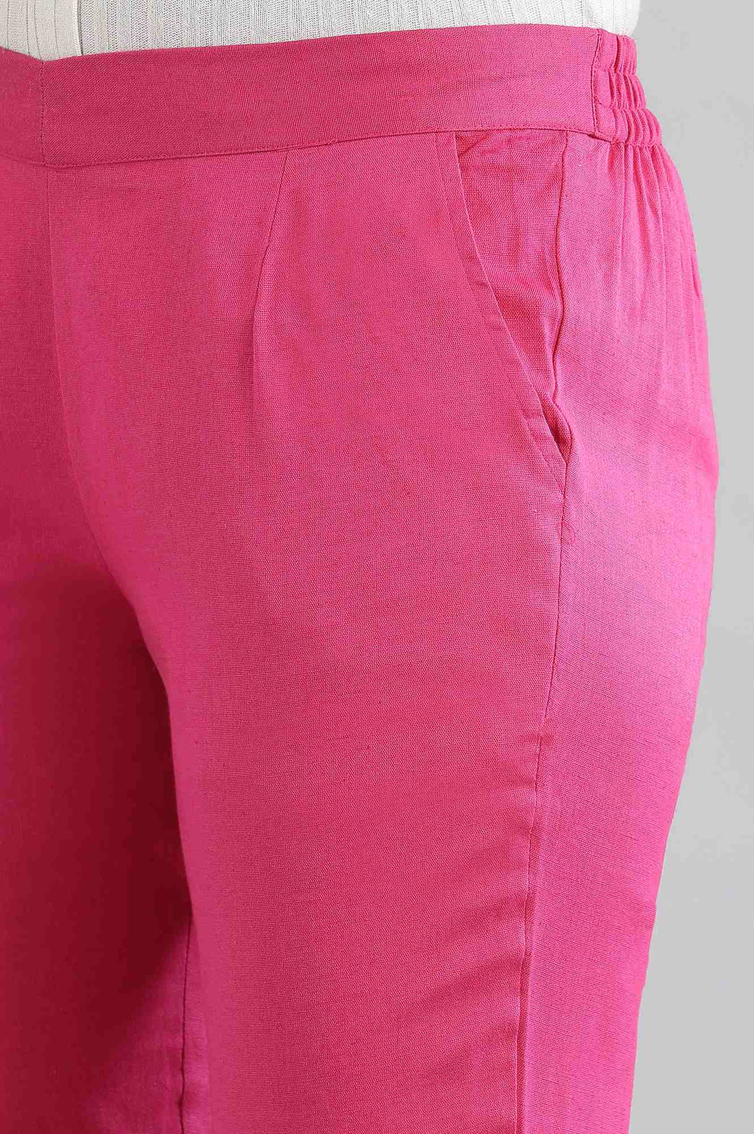 Pink Solid Trousers