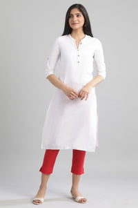 Red Solid Trousers