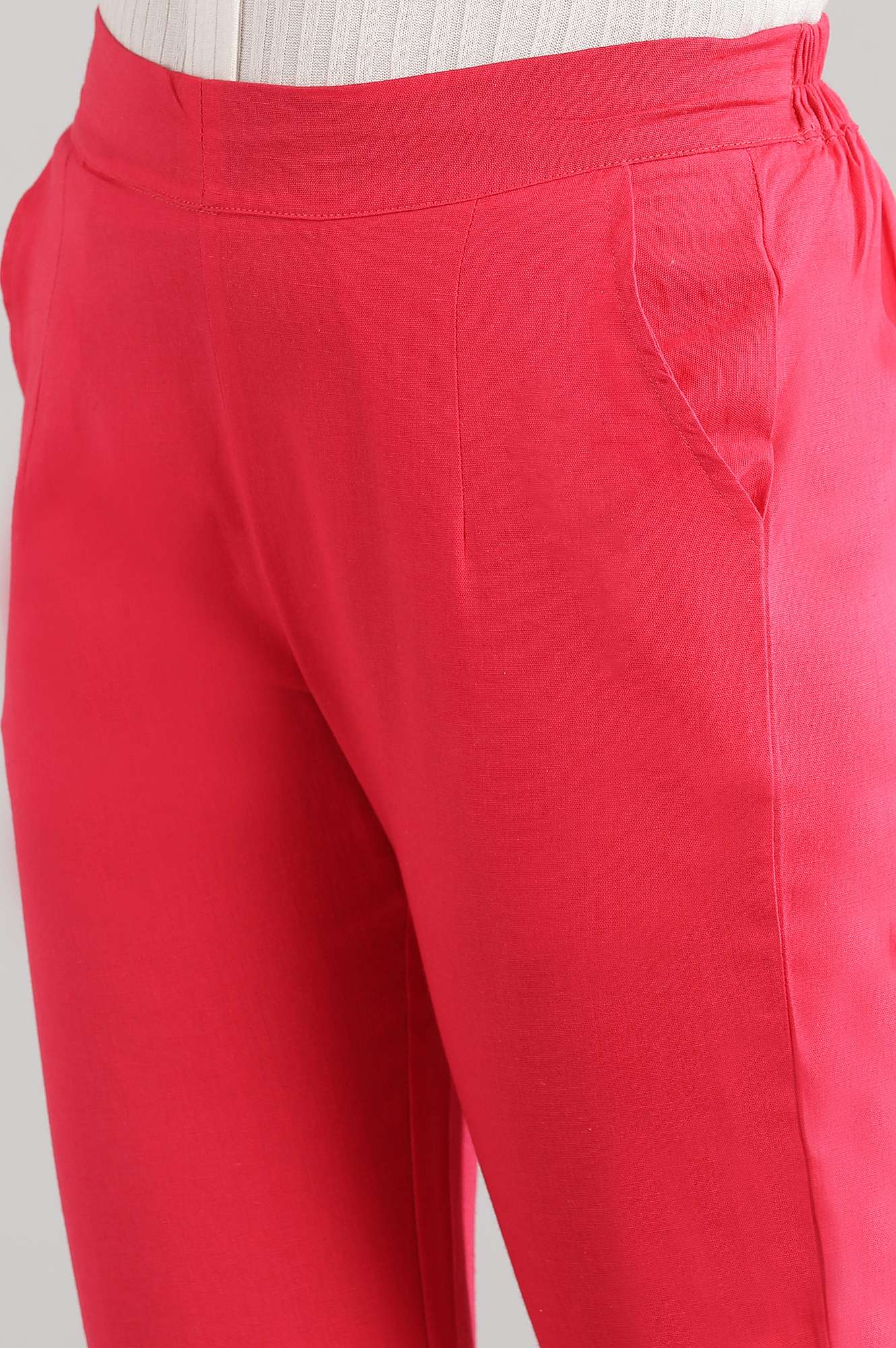 Pink Solid Trousers