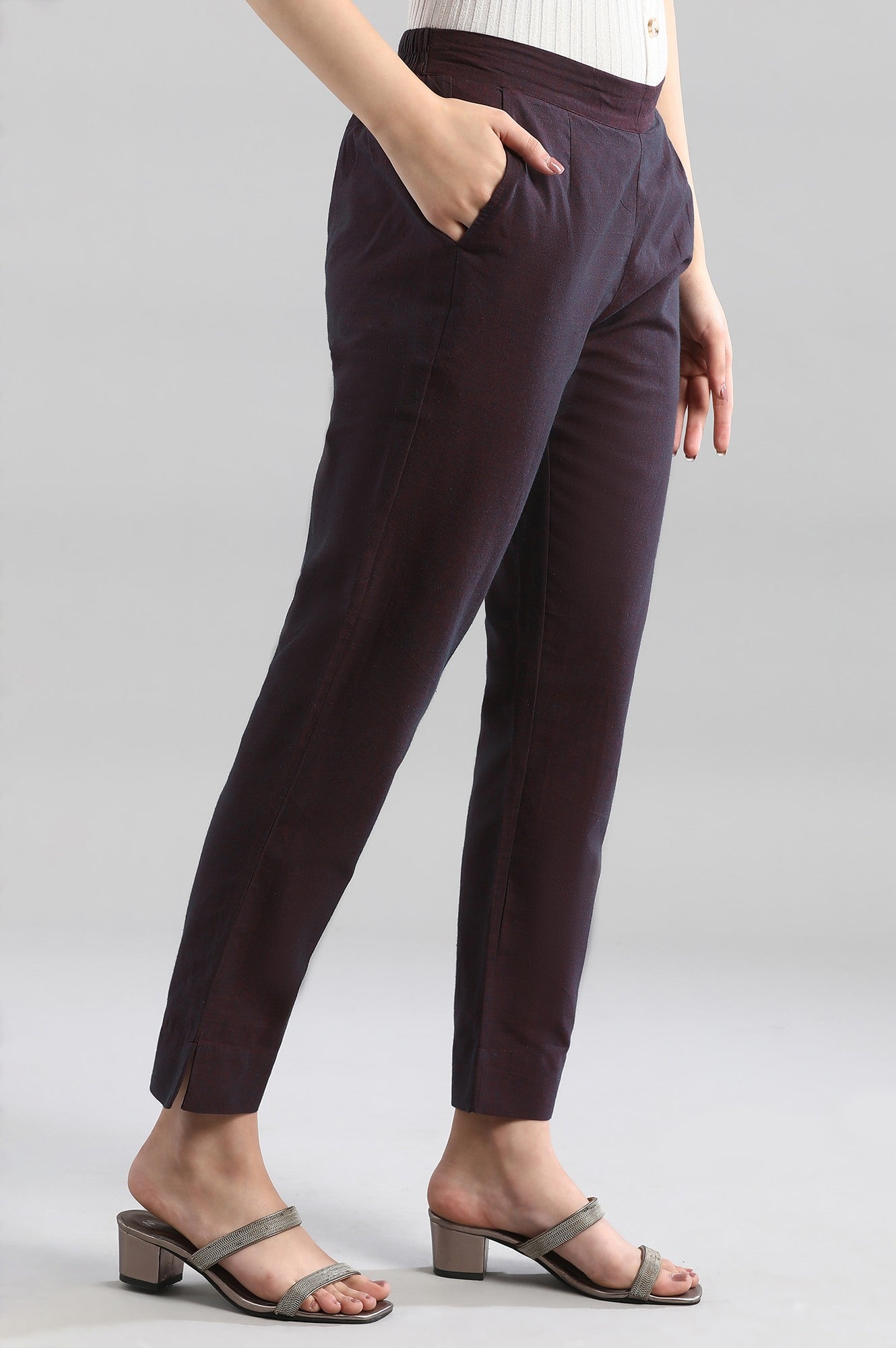 Purple Straight Trousers