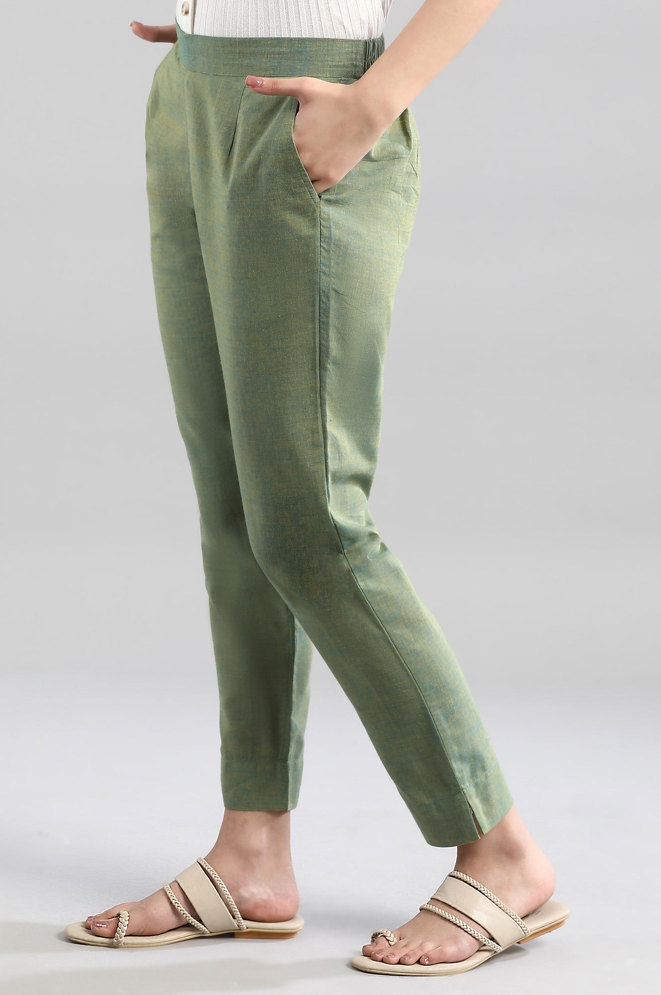 Green Straight Trousers