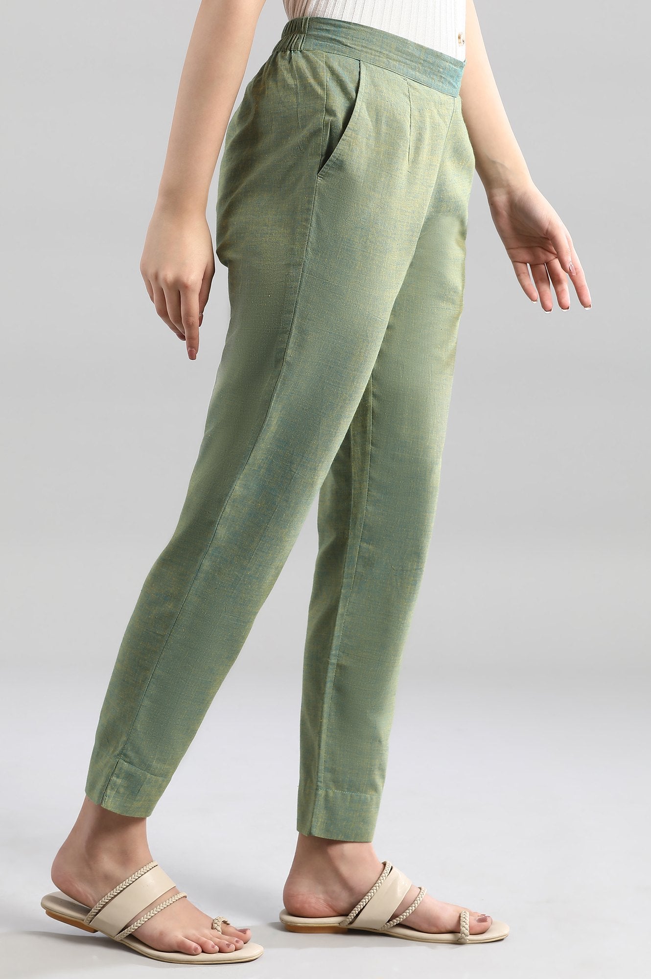 Green Straight Trousers