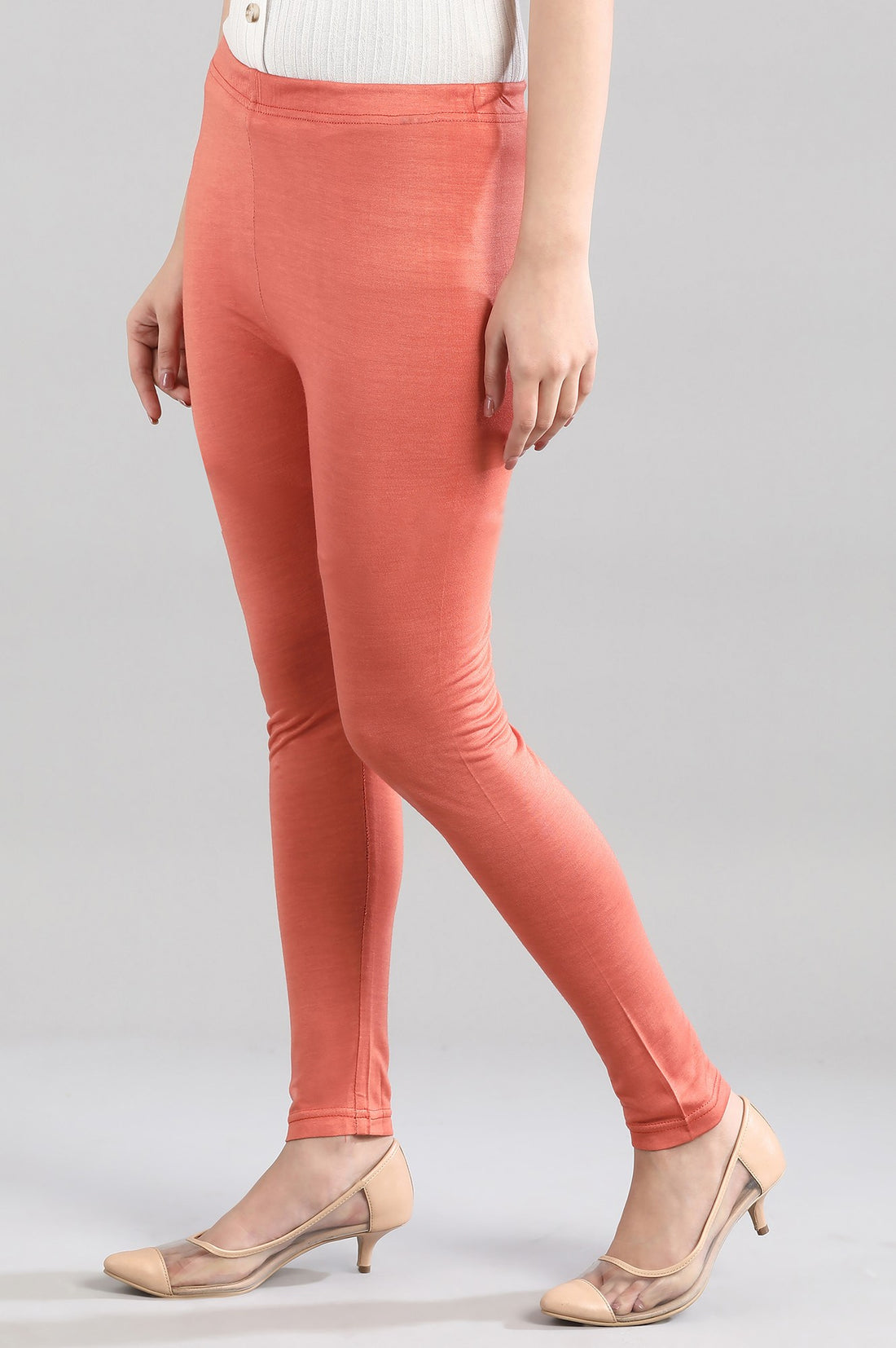 Orange Slim Fit Tights