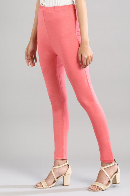 Pink Casual Tights