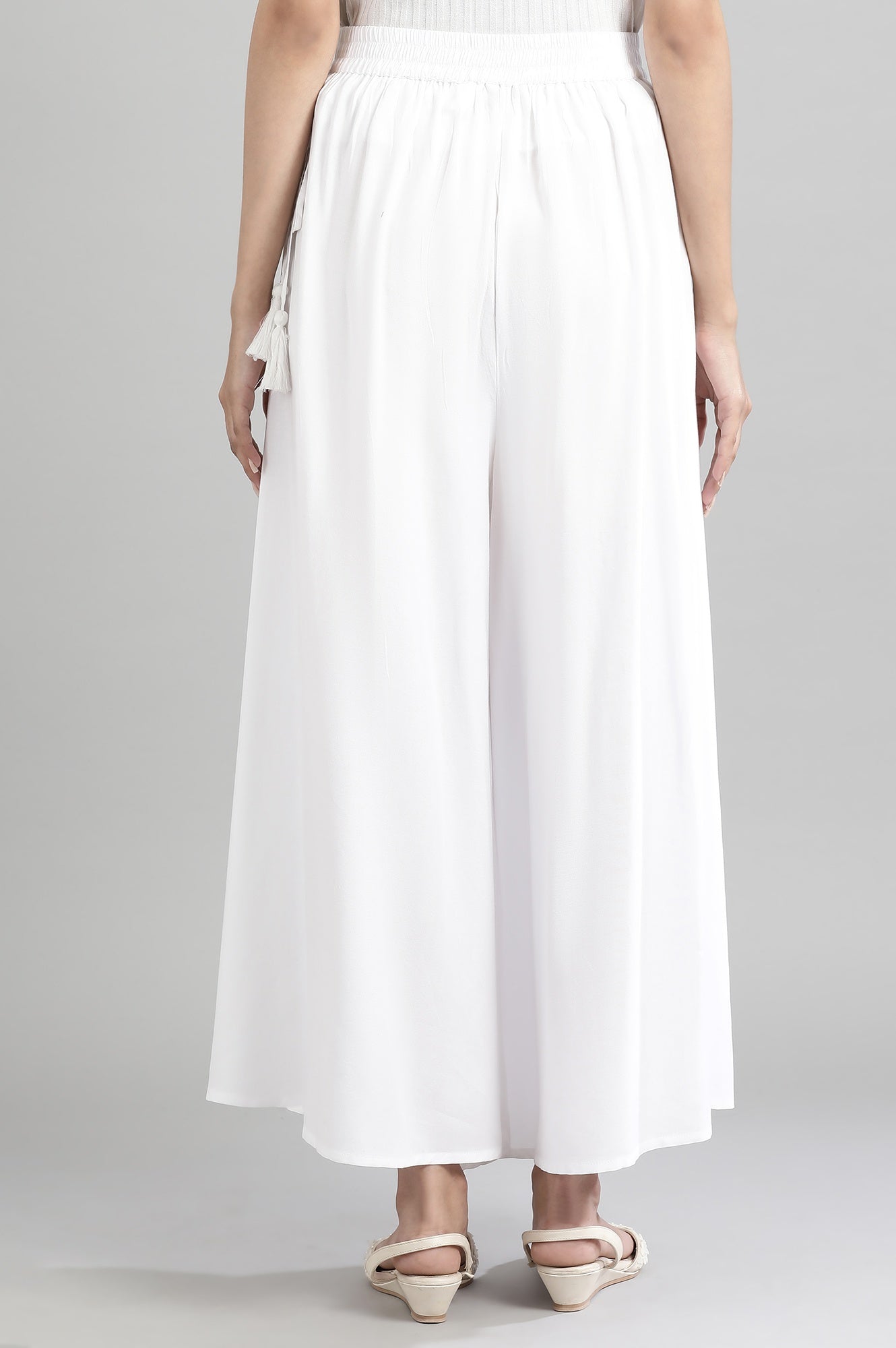 Off-White Flared Palazzos