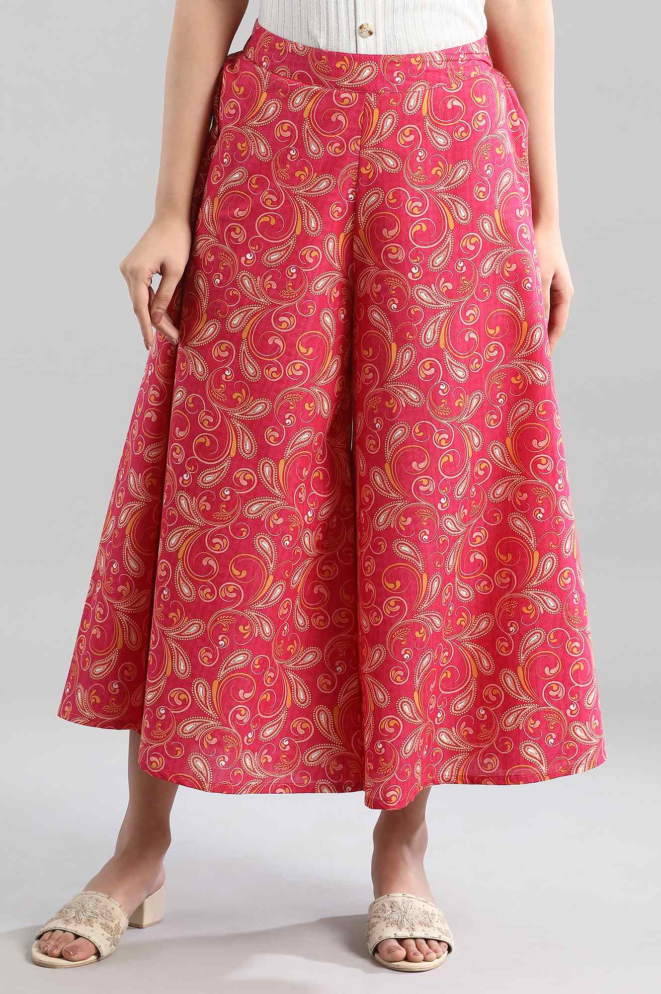 Pink Printed Culottes