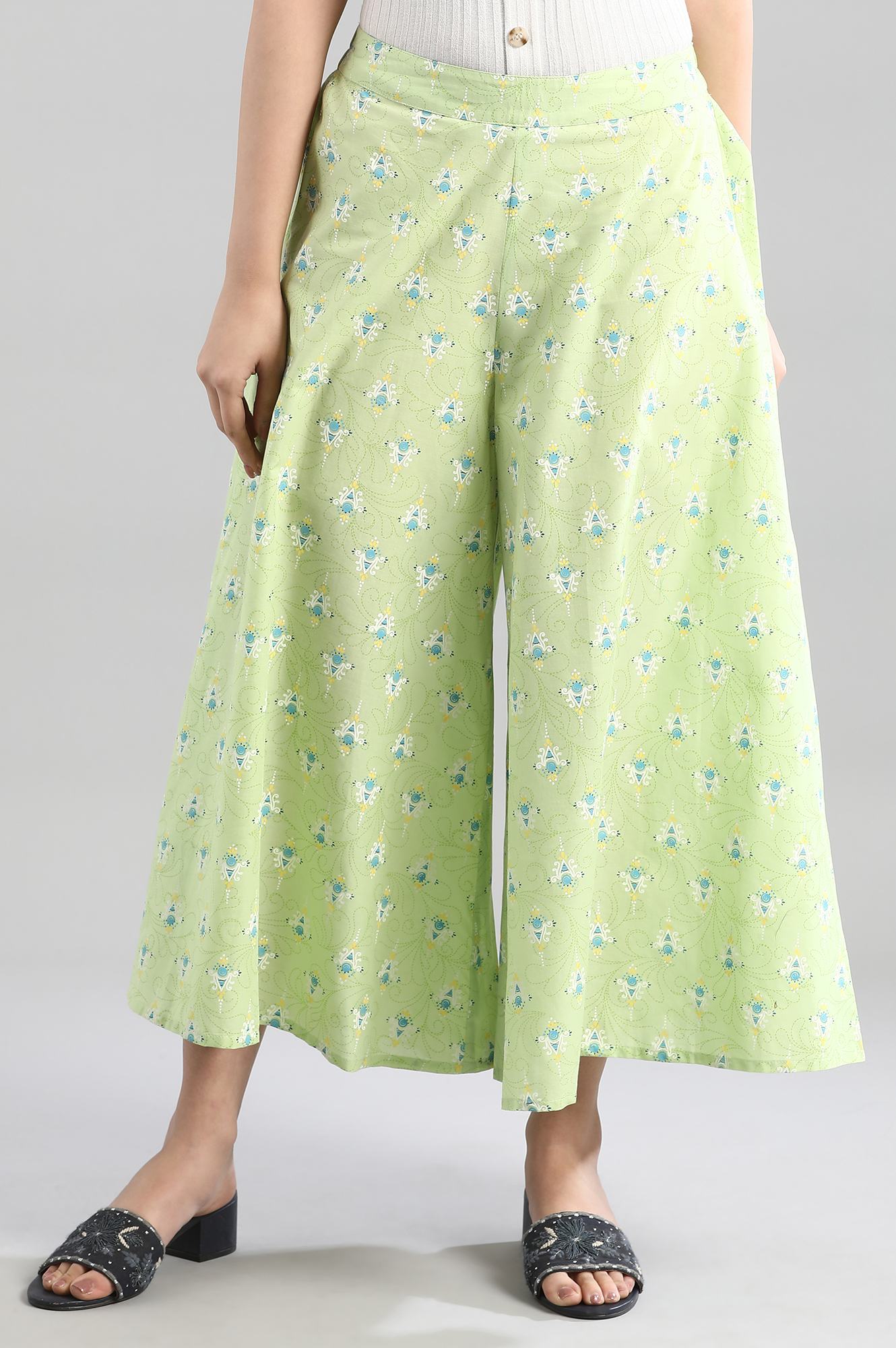 Green Printed Culottes