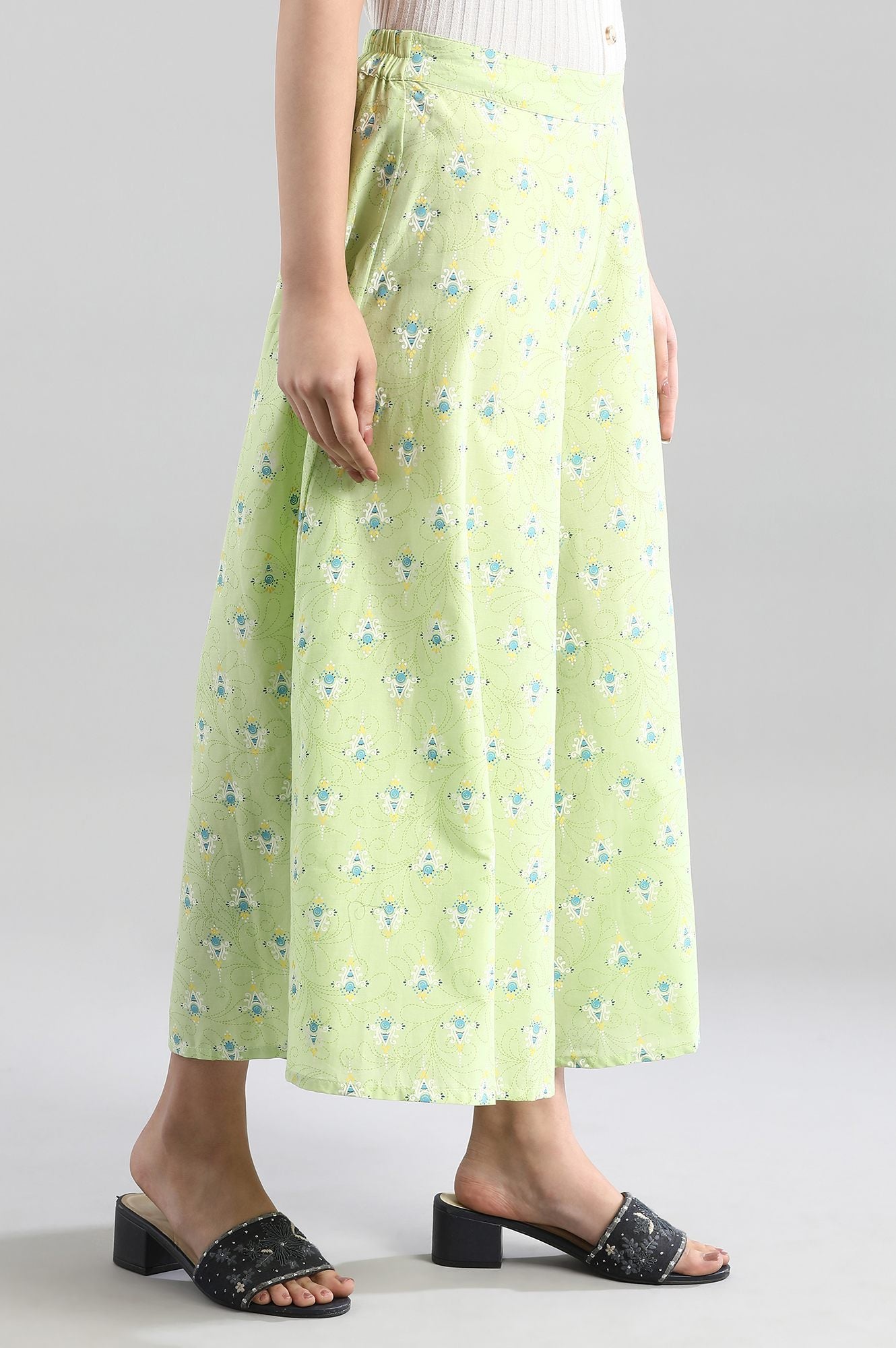 Green Printed Culottes