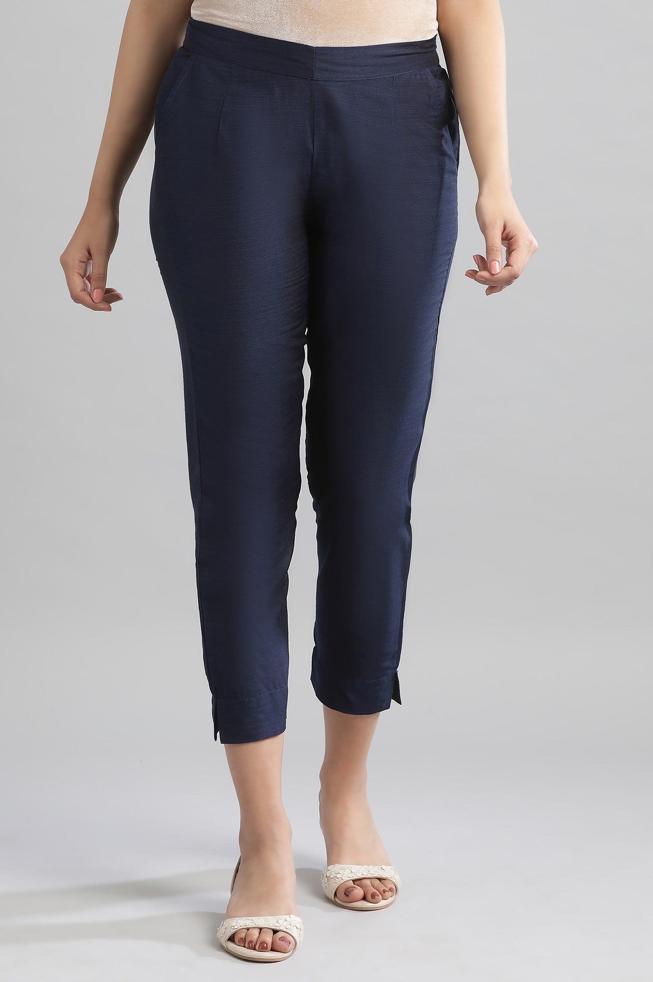 Navy Solid Trousers