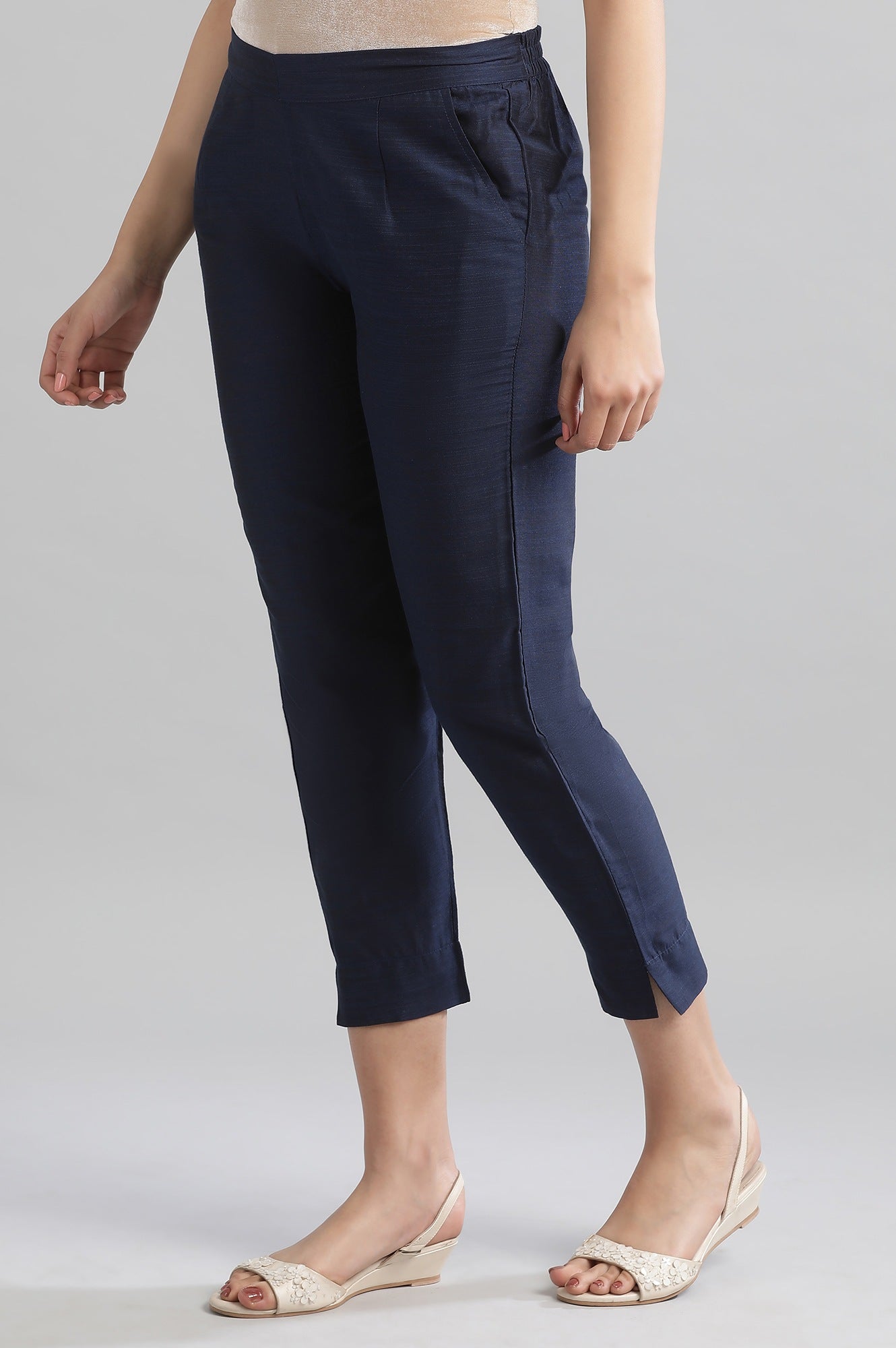 Navy Solid Trousers