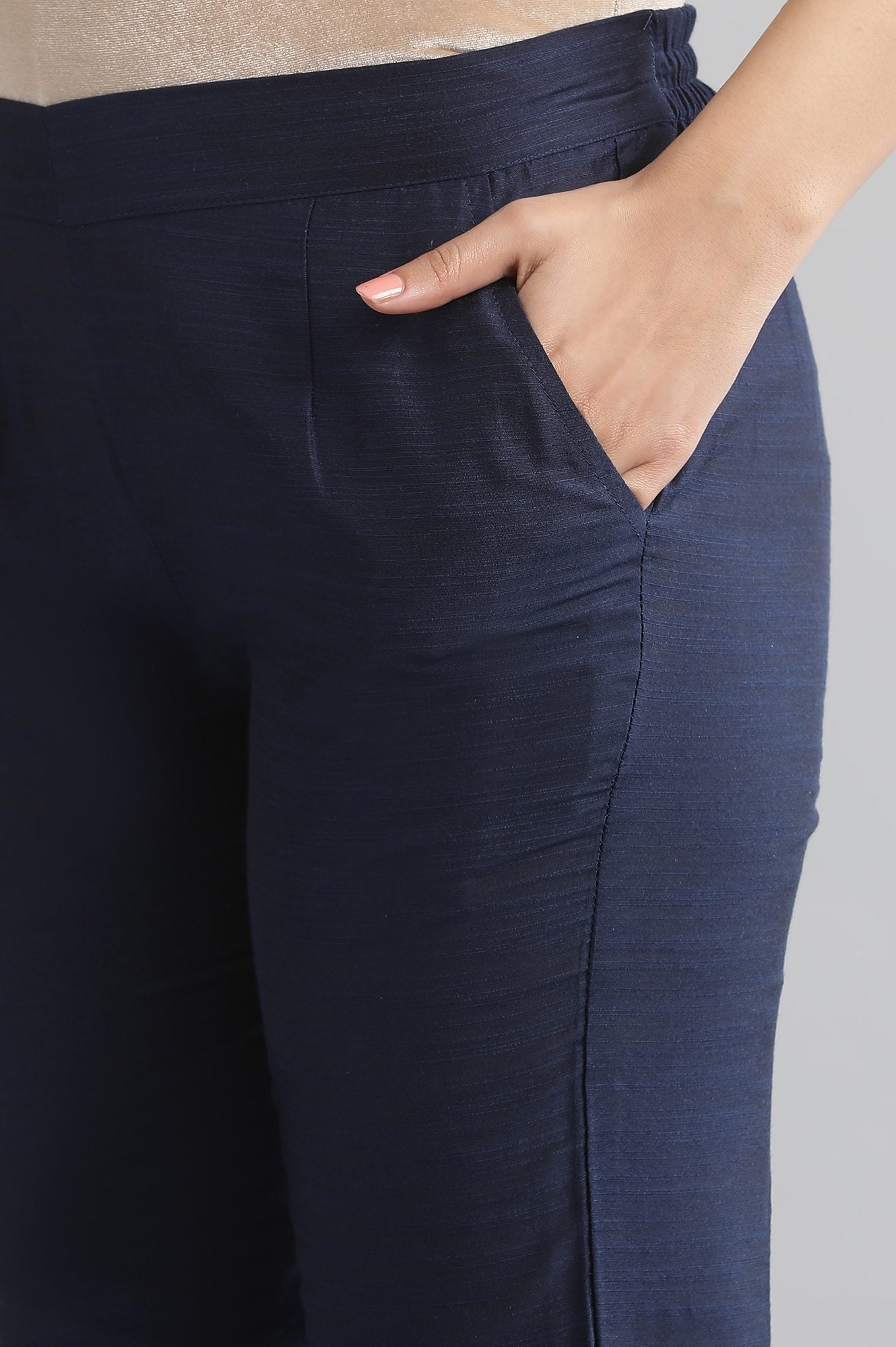 Navy Solid Trousers