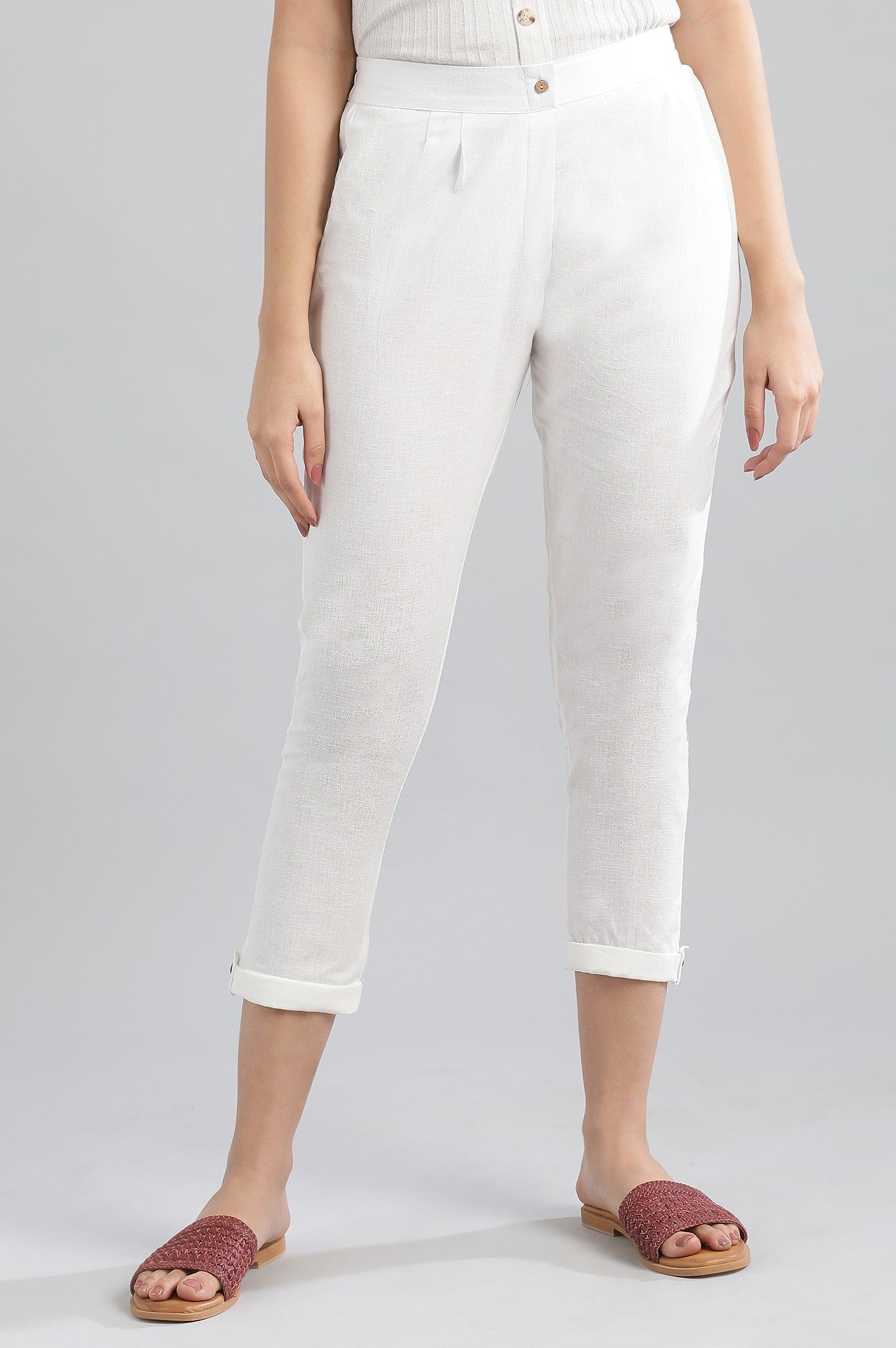 Off-White Solid Trousers