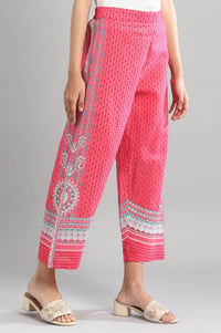 Pink Printed Flared Palazzo