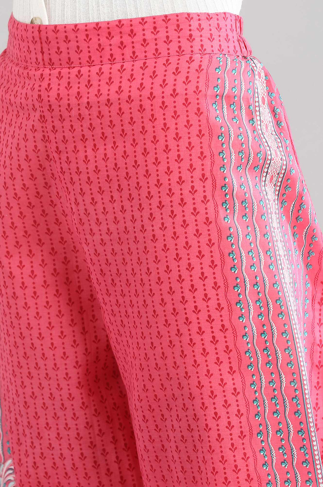 Pink Printed Flared Palazzo