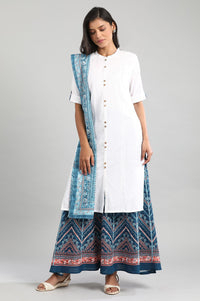 Blue Printed Dupatta