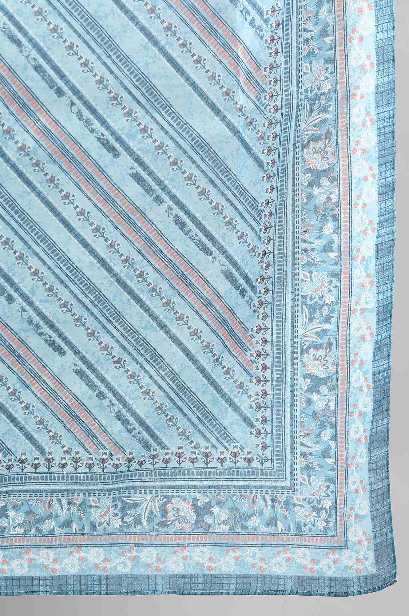 Blue Printed Dupatta