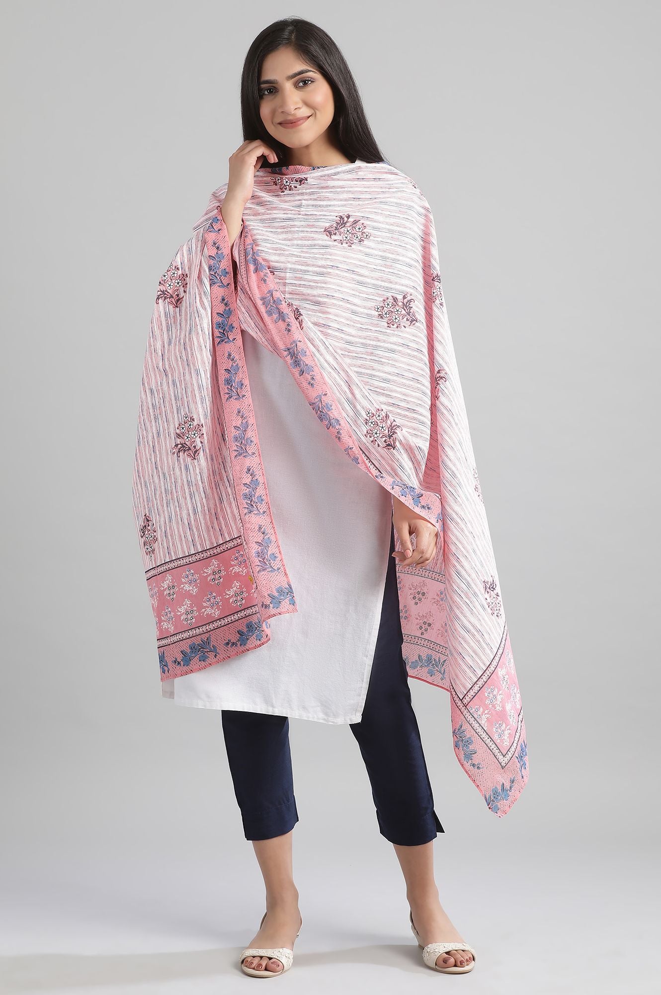 Pink Printed Dupatta