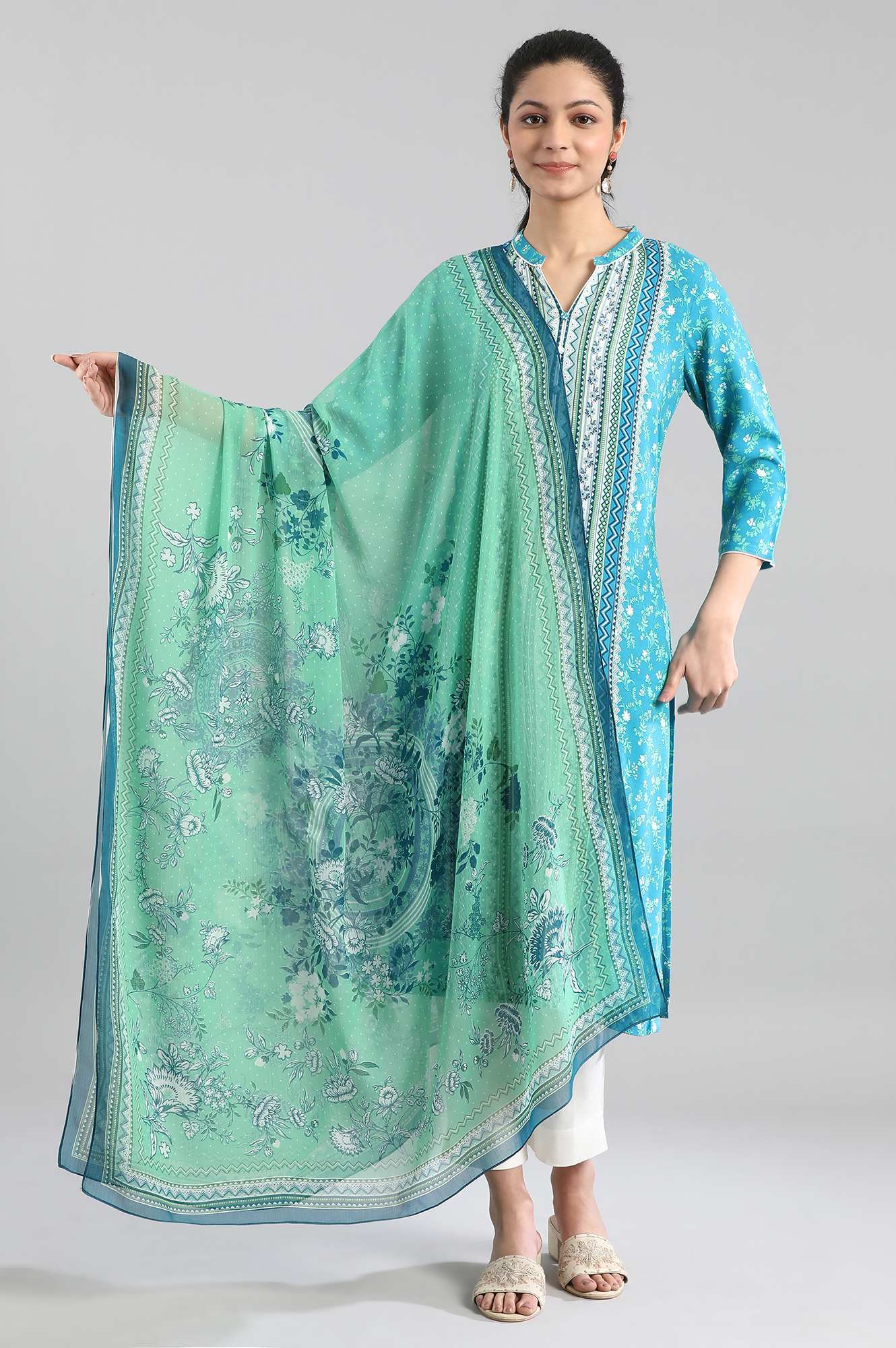 Blue Elfino Chiffon Dupatta