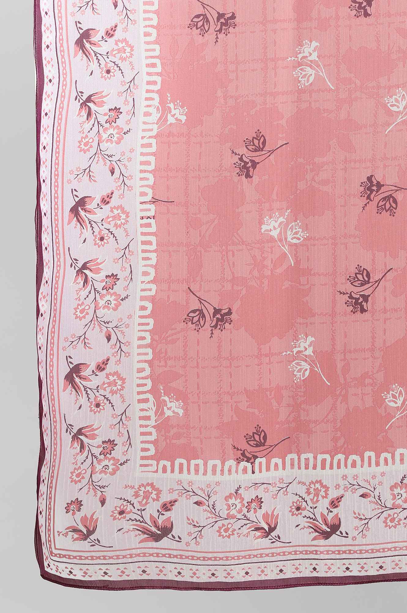 Pink Printed Dupatta