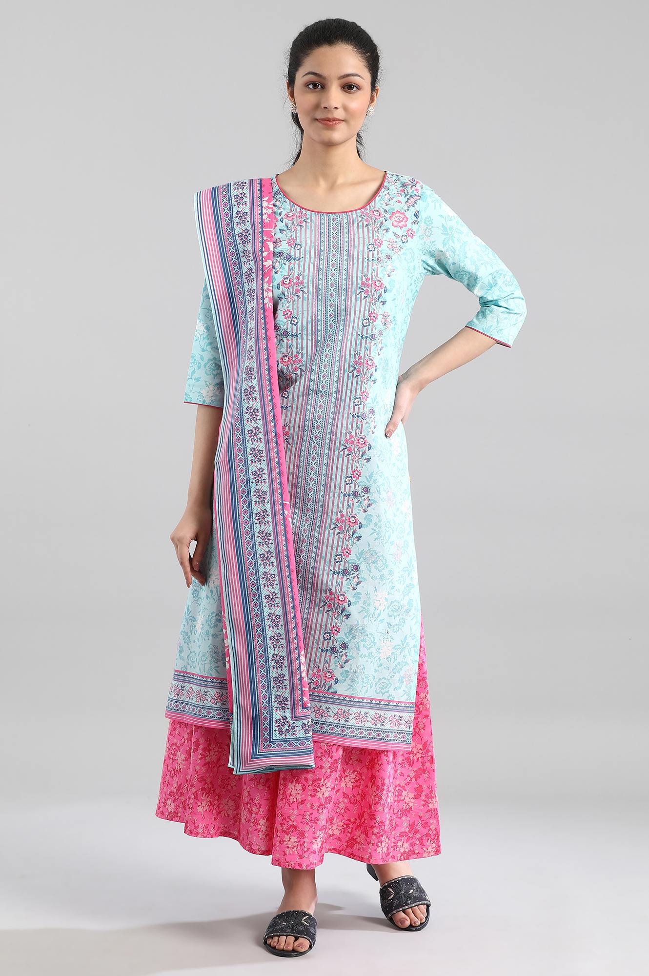 Pink Printed Dupatta