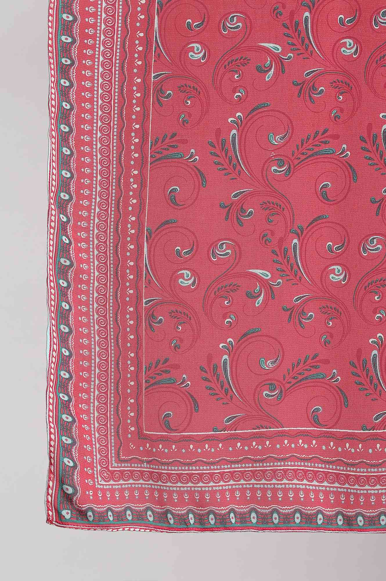 Pink Printed Dupatta