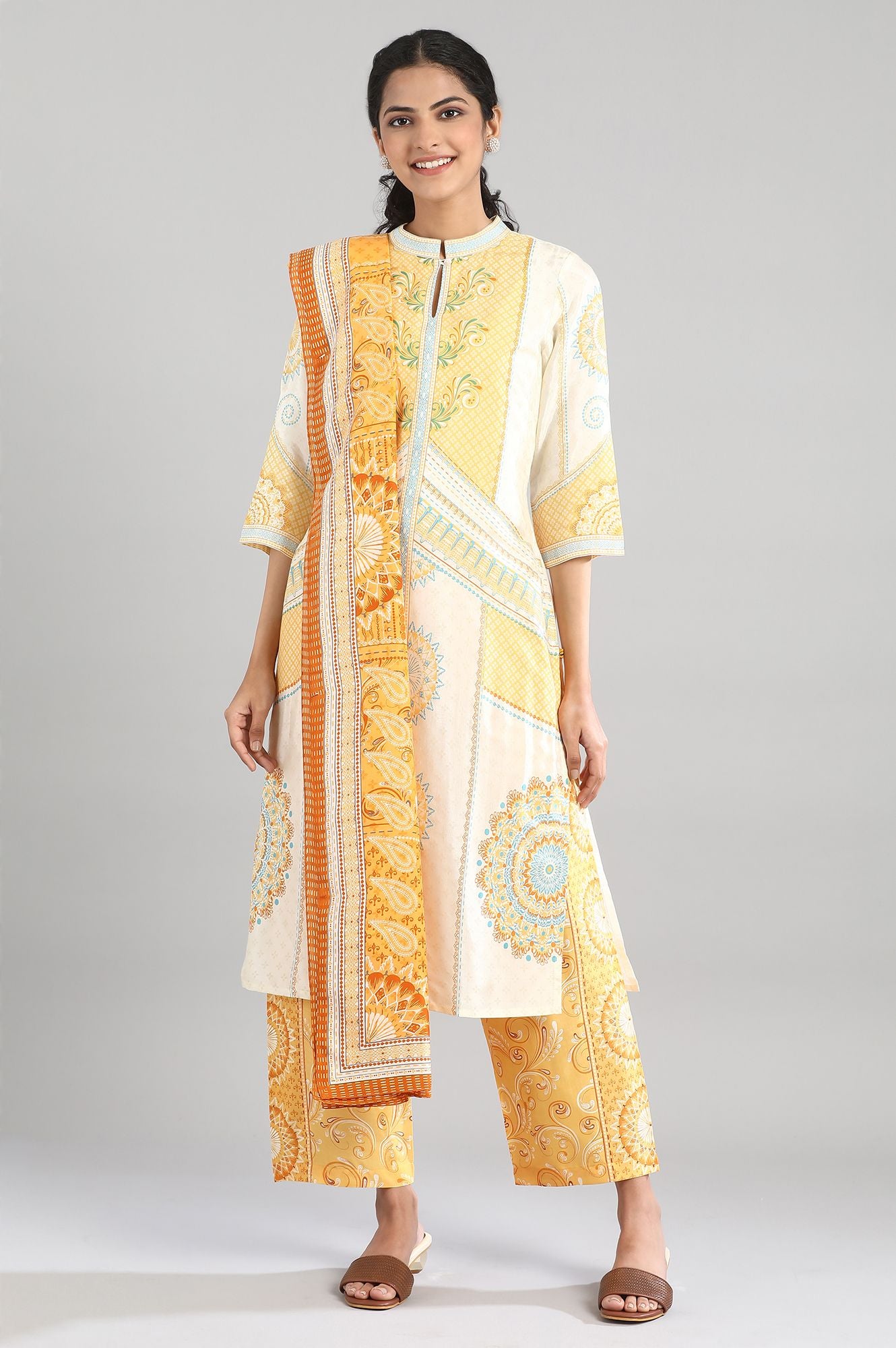 Yellow Printed Dupatta