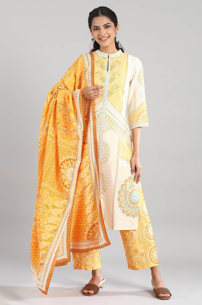 Yellow Printed Dupatta