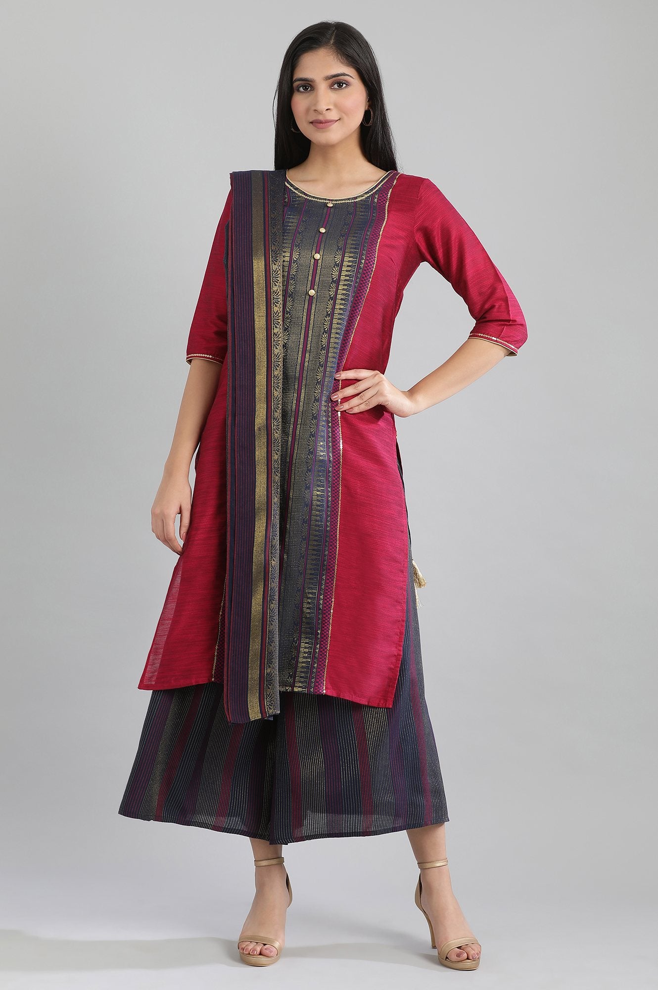 Navy Printed Dupatta