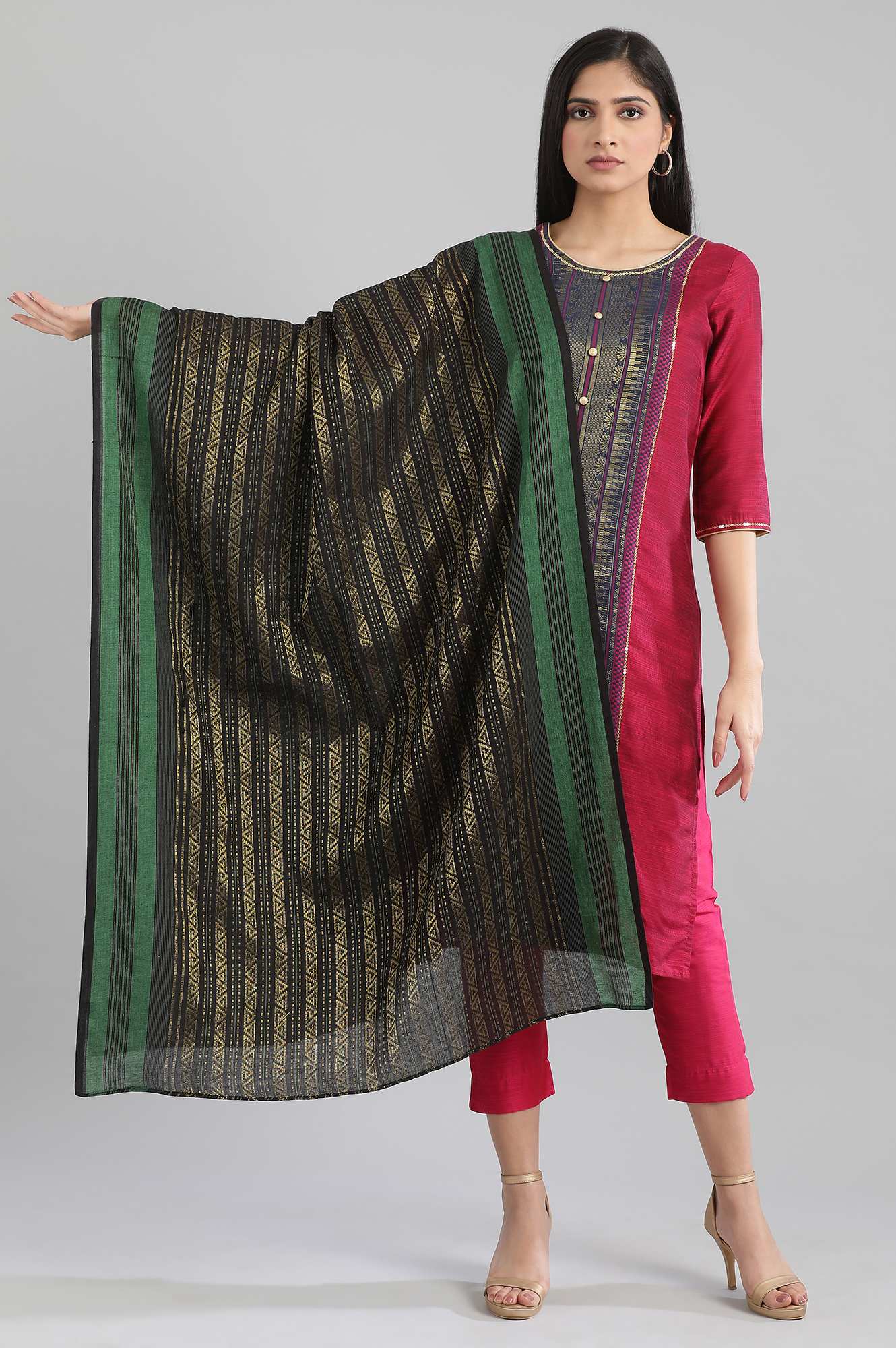 Black Printed Dupatta