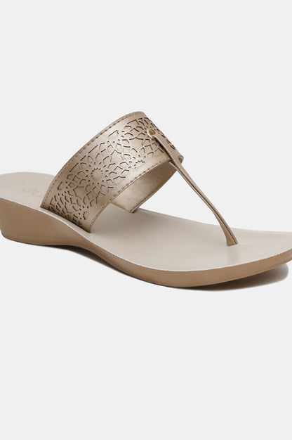 Aurelia Gold Laser Cut Almond Toe Wedge-Zcynthia