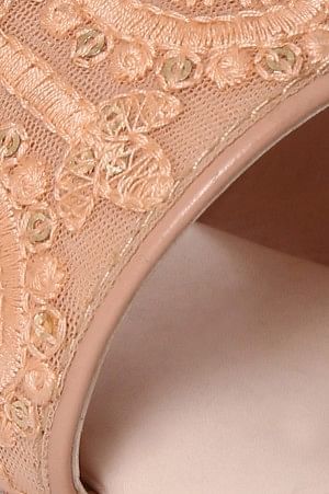 Aurelia Embroidered Blush Round Toe Flat