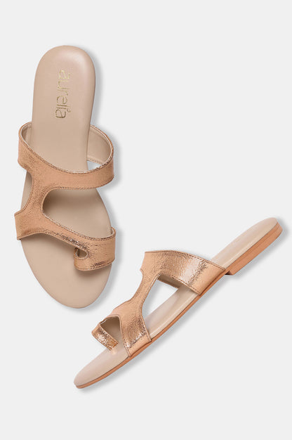 AURELIA ROSE GOLD Round Toe Flat-ZKYNLEE