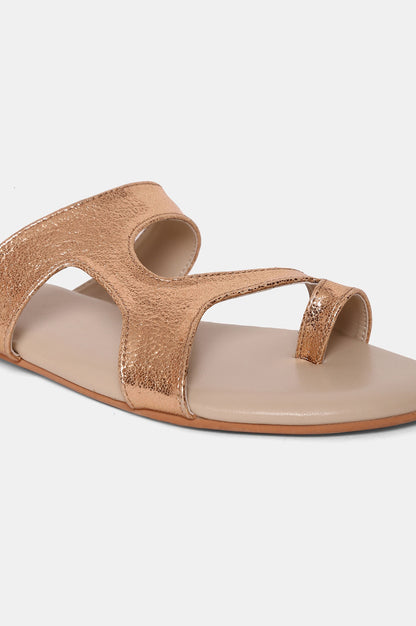 AURELIA ROSE GOLD Round Toe Flat-ZKYNLEE