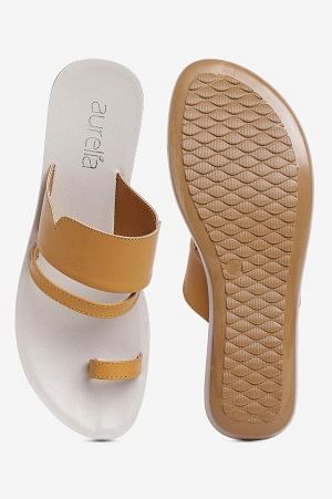 Aurelia Solid Yellow Almond Toe Flat
