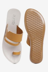 Aurelia Solid Yellow Almond Toe Flat