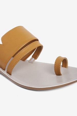 Aurelia Solid Yellow Almond Toe Flat