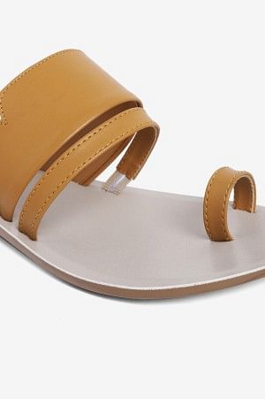 Aurelia Solid Yellow Almond Toe Flat