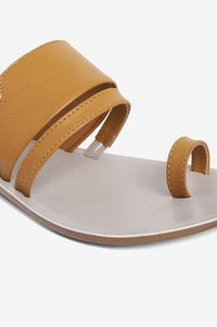 Aurelia Solid Yellow Almond Toe Flat