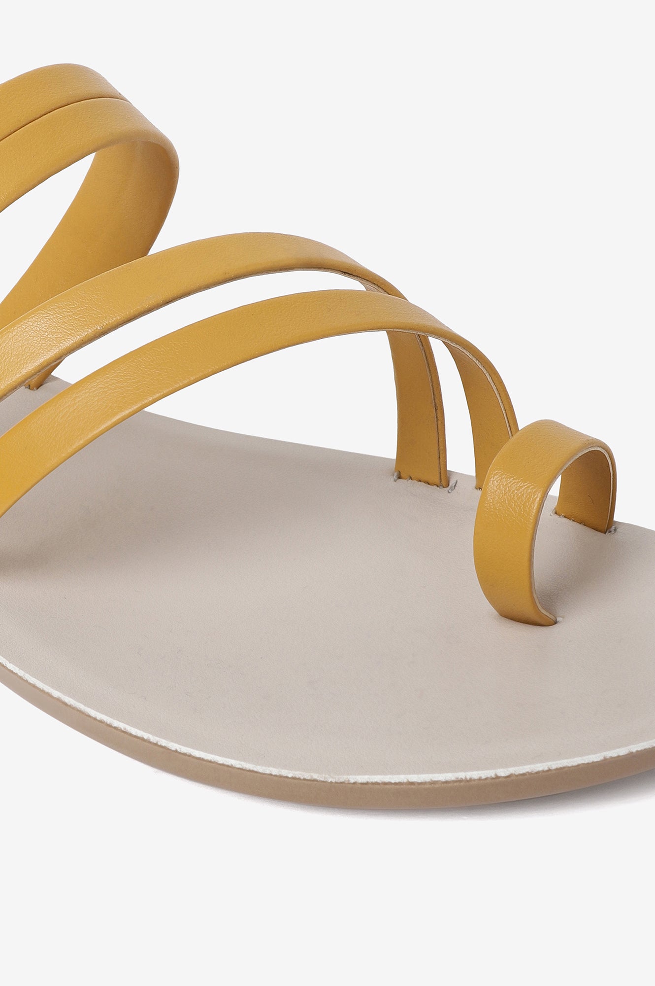 Aurelia Solid Yellow Almond Toe Flat