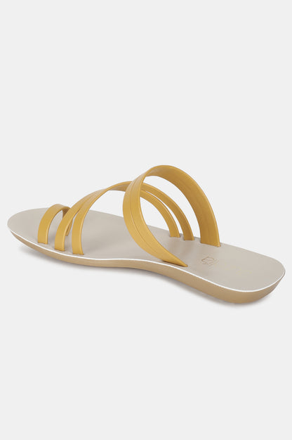 Yellow Almond Toe Solid Flat-ZMELANY