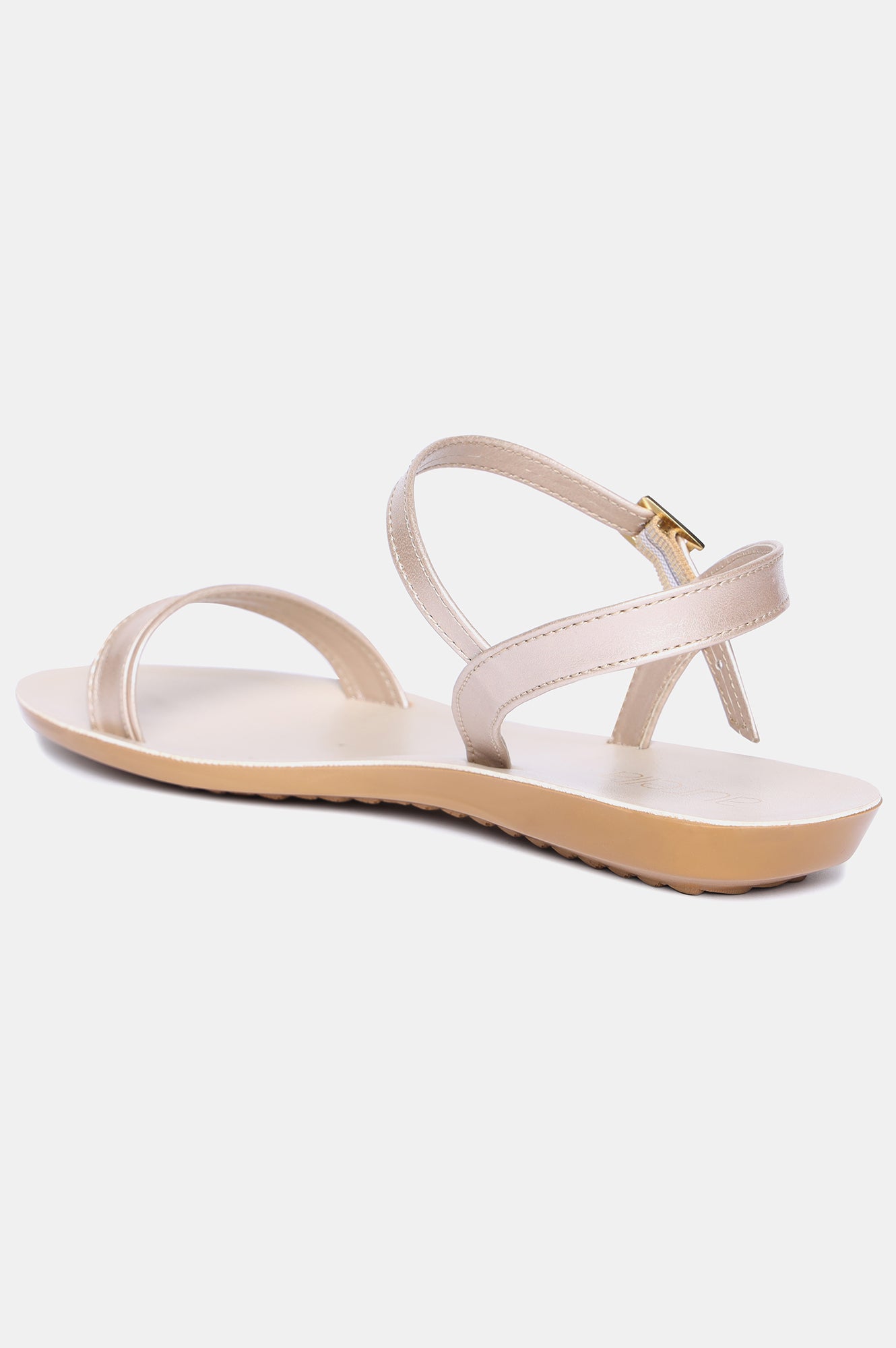 Gold Almond Toe Solid Flat-Zlillie